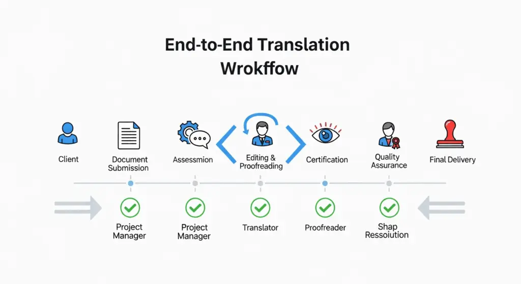 End-to-end certified translation Riyadh workflow