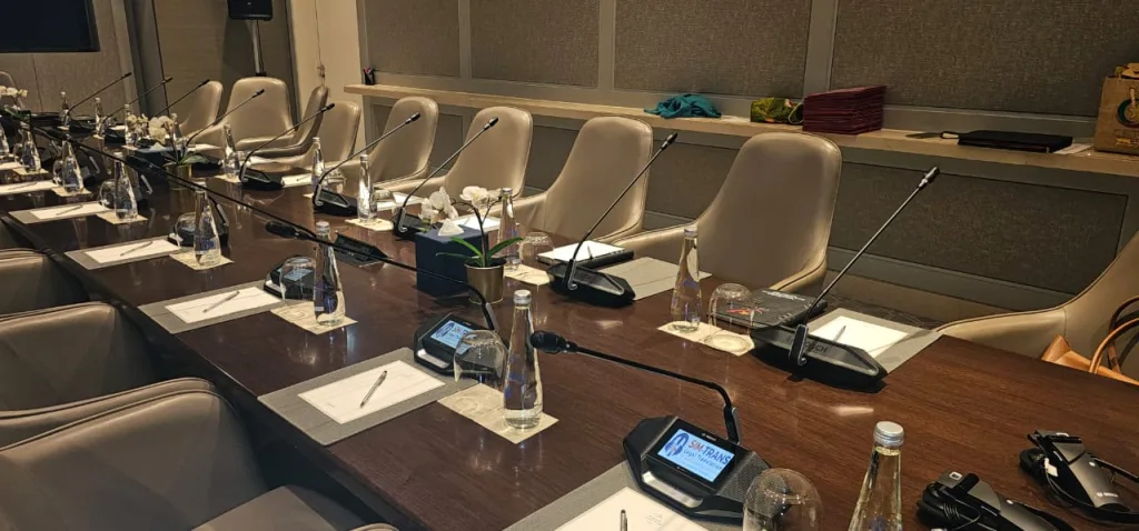 simultaneous interpretation microphones and mixers