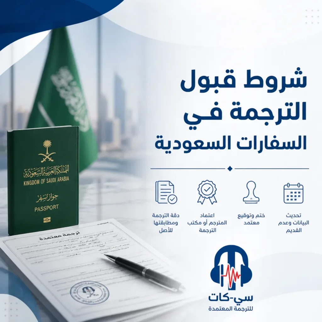 شروط قبول الترجمة في السفارات السعودية | دليلك لضمان قبول المستندات 1 شروط قبول الترجمة في السفارات السعودية | دليلك لضمان قبول المستندات